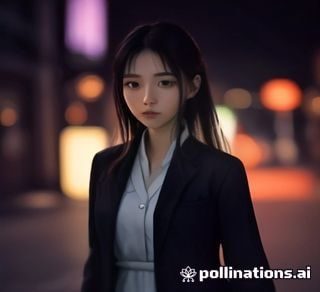 身穿珊瑚色礼服的性感美女站在现代都市夜景前，妆容精致、姿态自信，展现当代女性独立魅力